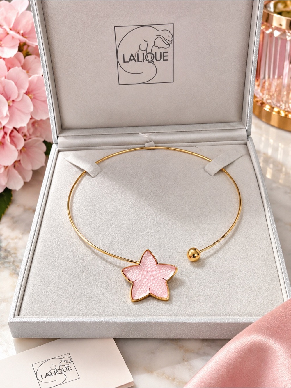 Lalique Starfish Oceania Wire Necklace